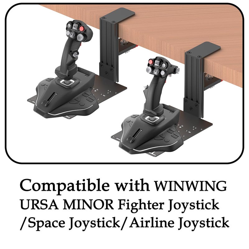 BUJ Universal Desk Mount Compatible with Logitech X56, X52, X52 Pro, Thrustmaster SimTask Farmstick, T - Flight Hotas One, T - Flight Hotas 4, T - Flight Hotas X, T16000M FCS Hotas, TCA Officer Pack, Sol - R2 HOSA - Image 4
